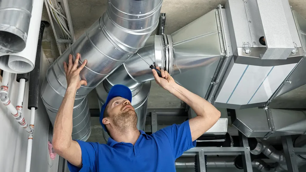 Custom commercial HVAC replacement made possible with our in house sheet metal fabrication.